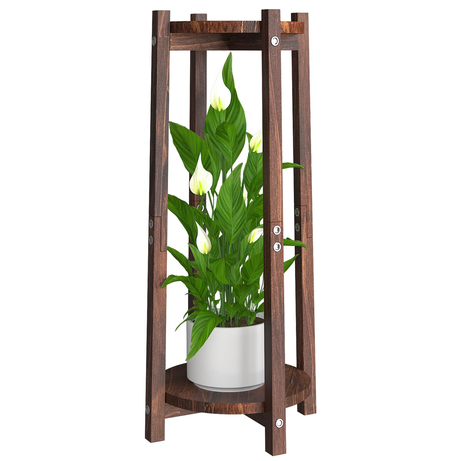 Tall 2-Tier Wooden Plant Stand – Indoor & Outdoor Corner Shelf