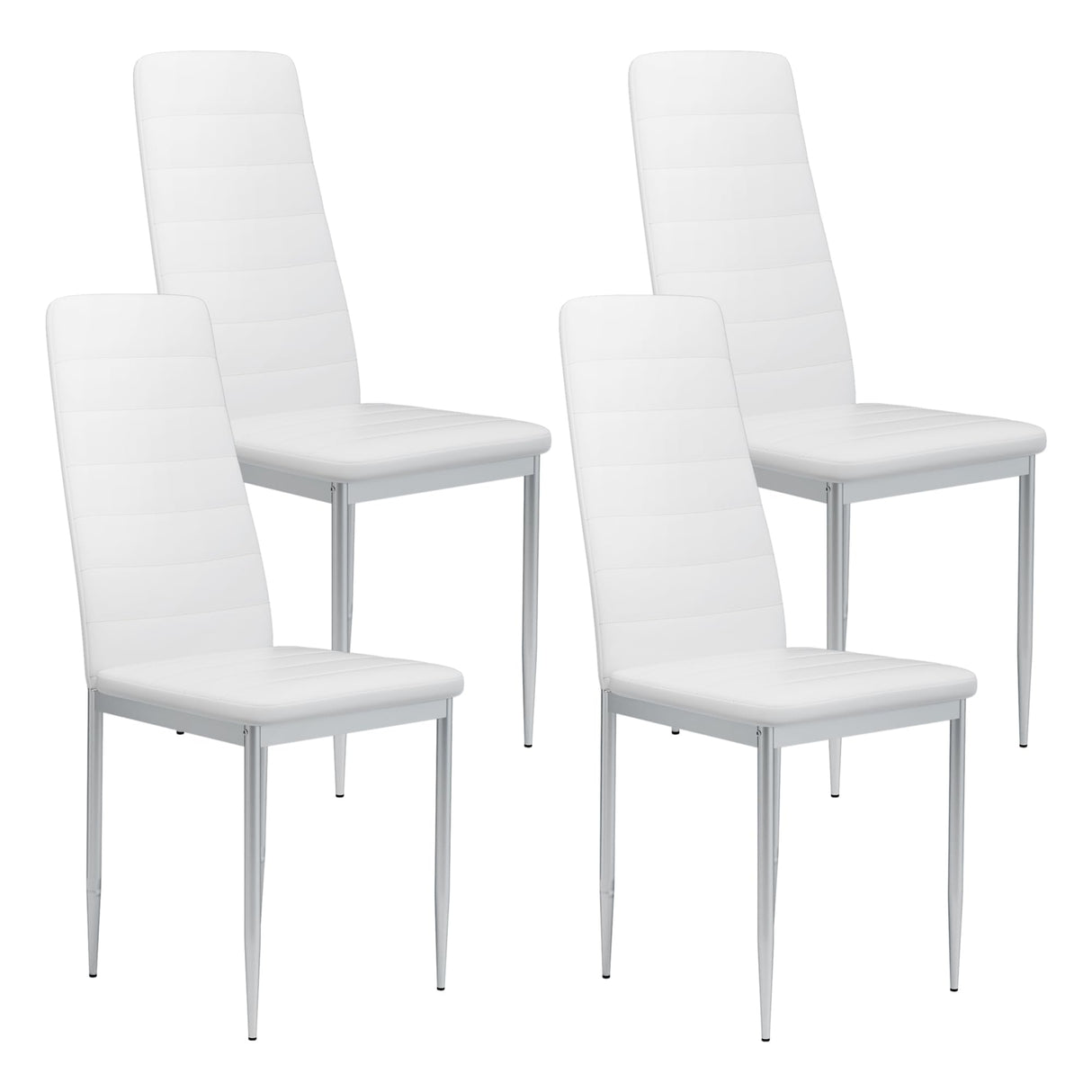 Dining Chairs Set of 4 Dining Kitchen Modern Chairs with Metal Legs and PU Leather