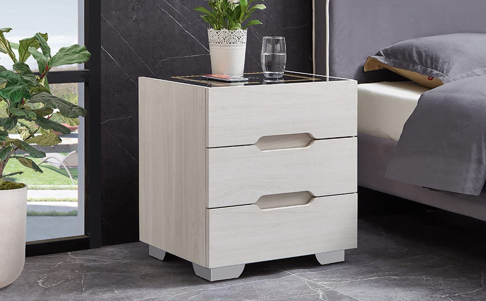 Nightstands Wireless Charging Station and LED Lights