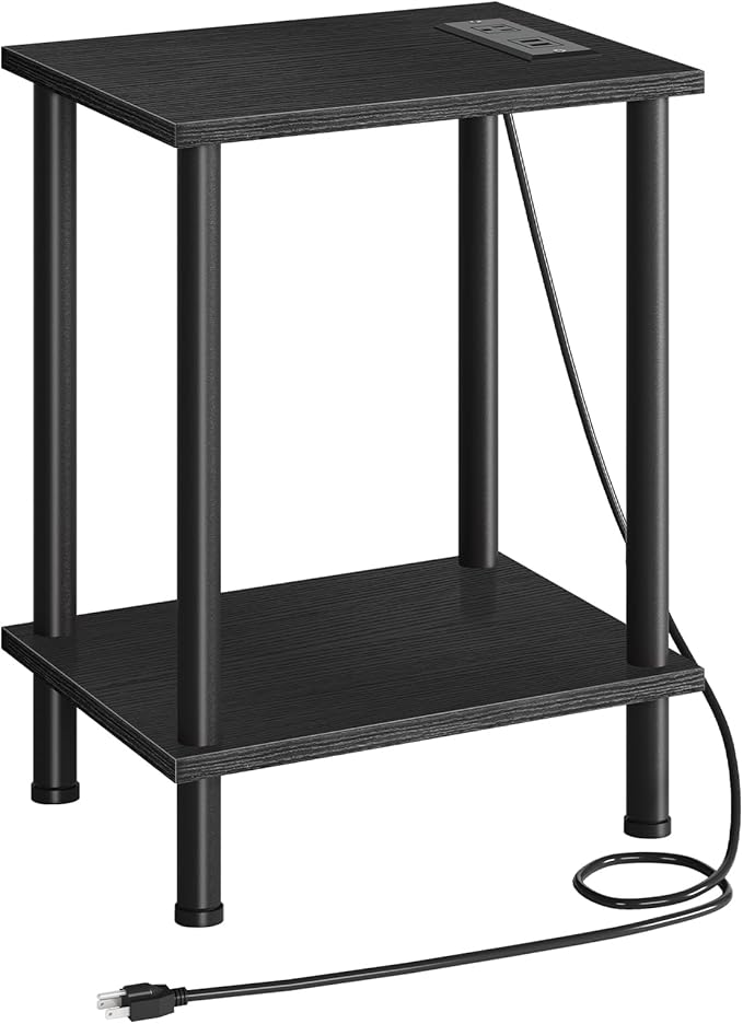 Nightstand with 2-Layer Storage Shelves