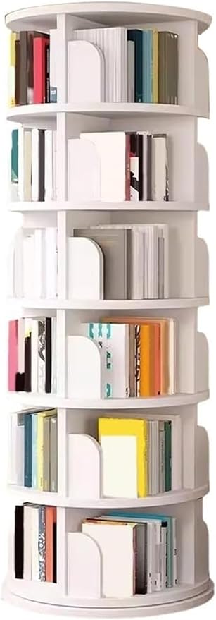 Rotating Bookshelf,Corner Bookshelf Revolving Bookcase 360° Rotating Storage Display Rack