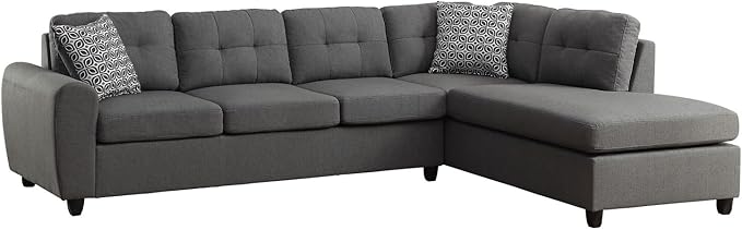 Living Room Sectional Sofa Grey 500413