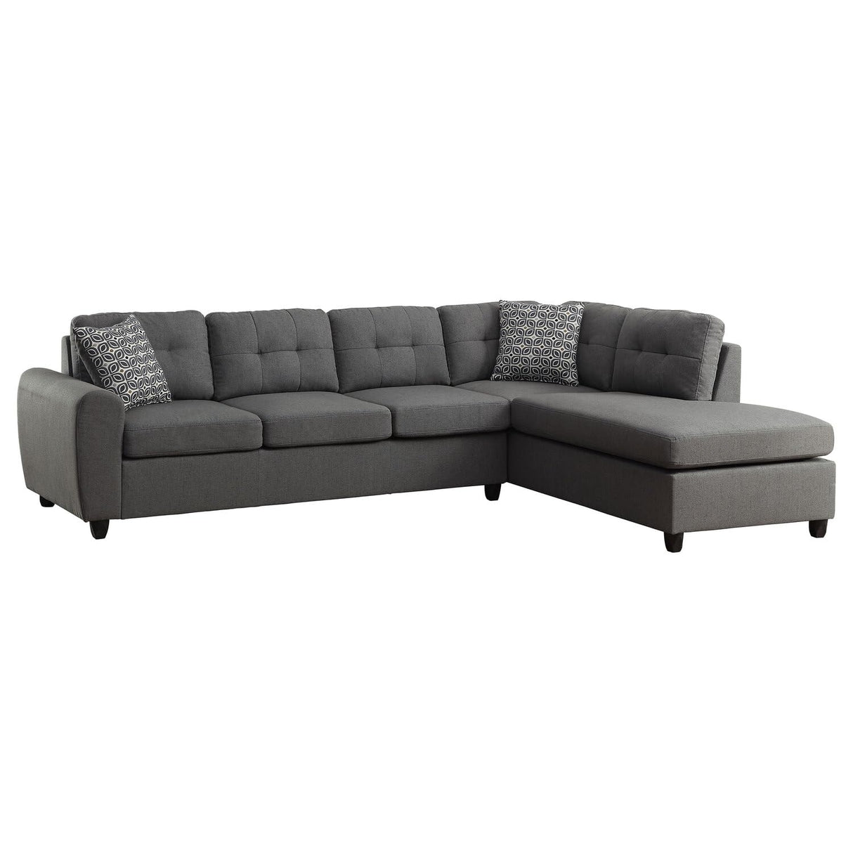 Living Room Sectional Sofa Grey 500413