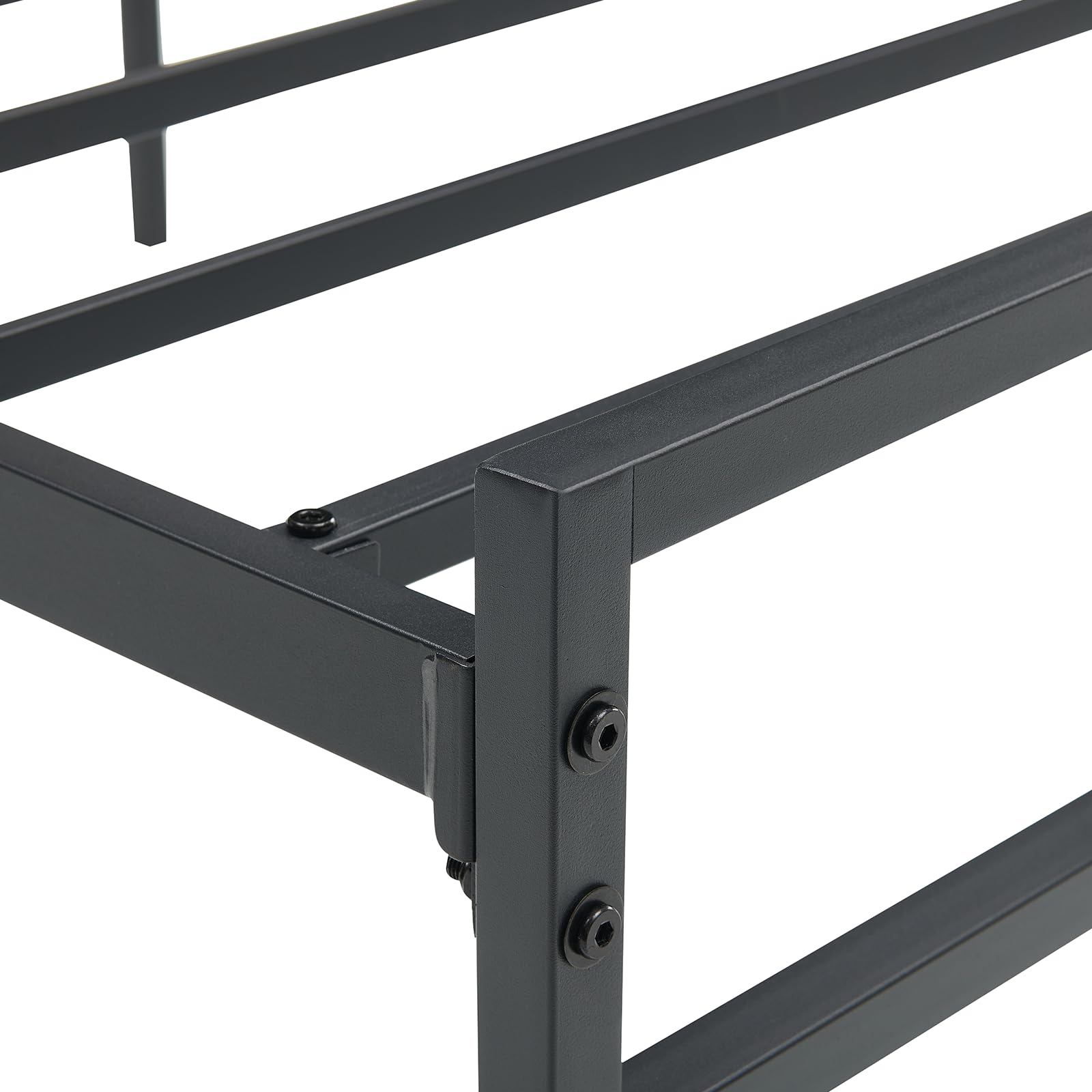 Queen Size Bed Frame with Vintage Wood Headboard