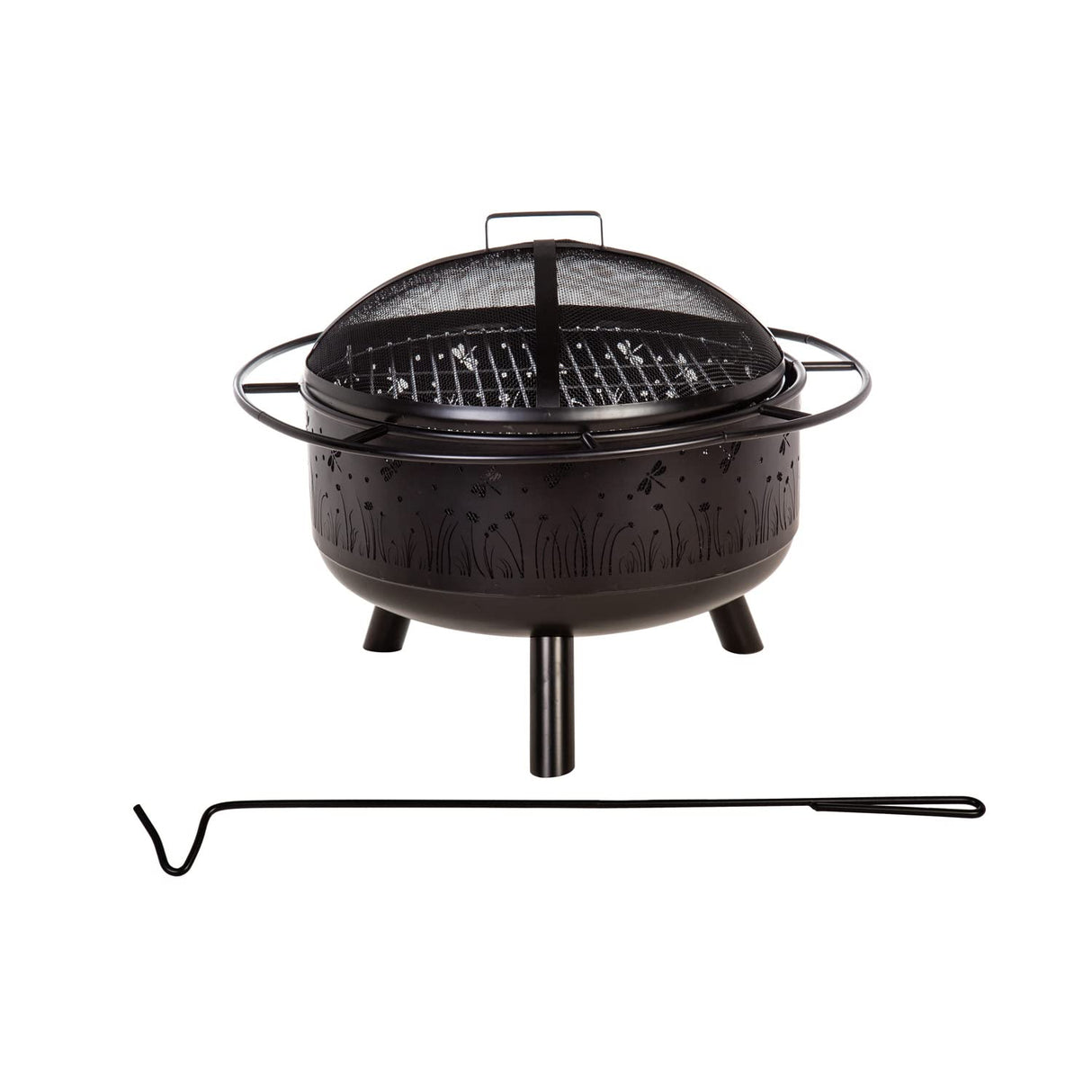 26.3 x 15.8 inch Meadows Wood-Burning Fire Pit for Patio, Lawn and Outoor Décor
