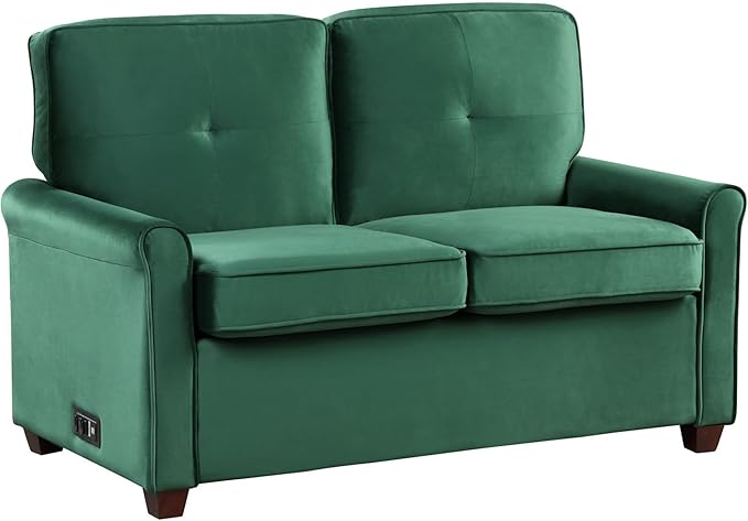 Solutions Armisen Convertible Loveseat, Black Linen