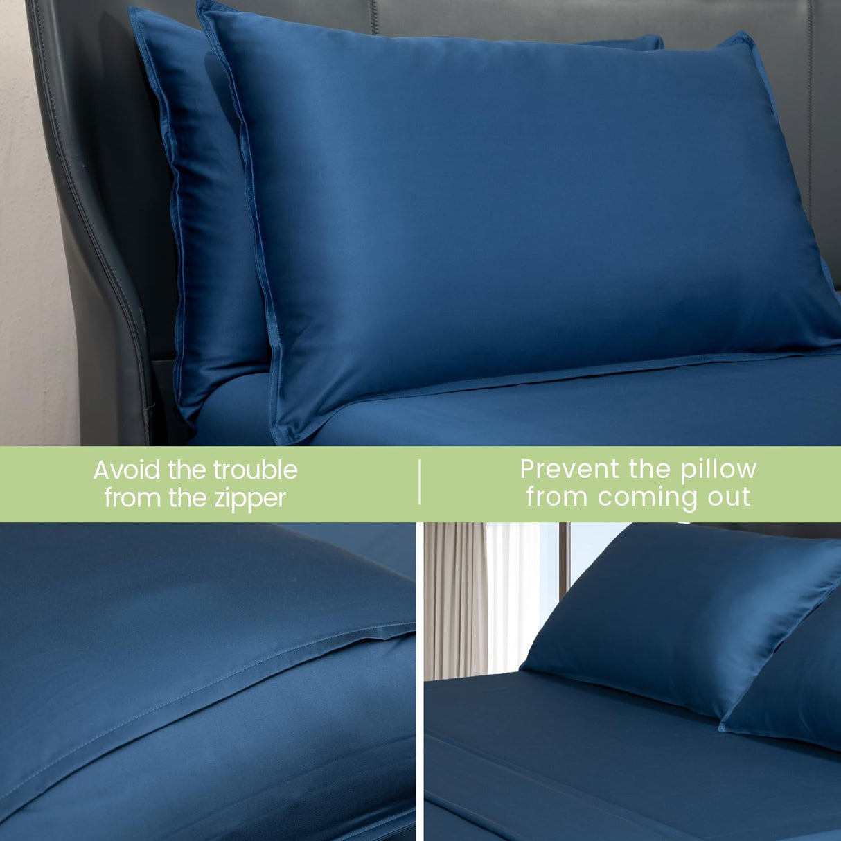 Bamboo Sheets King Size Bed Sheets 4-Pcs Set