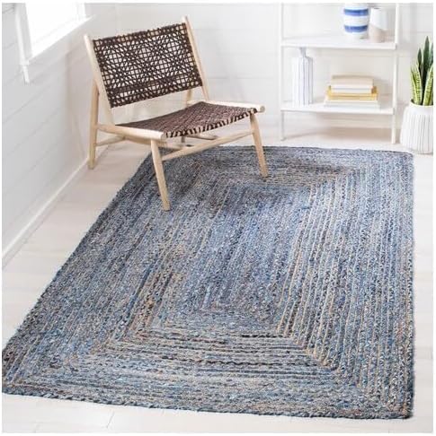 Cape Cod Collection Area Rug - 9' x 12', Beige & Multi, Handmade Boho Braided Jute