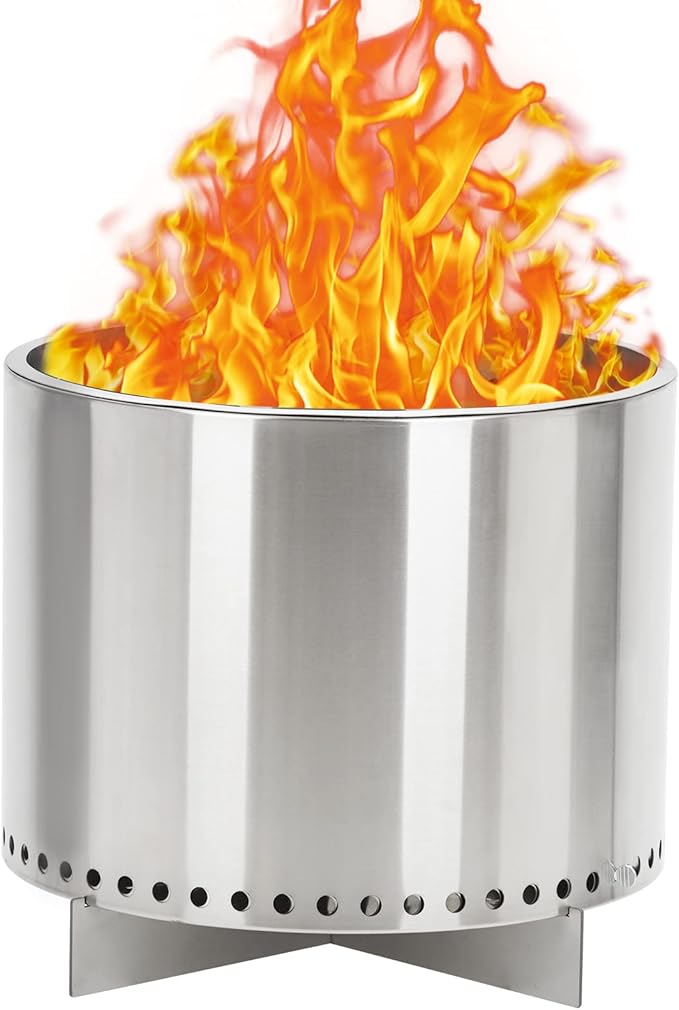 Fire Pit with Air Switch16.5, Wood Burning Portable Stainless Steel Outdoor Firepit