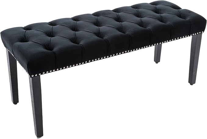 Button-Tufted Ottoman Bench, Upholstered Bedroom Benches