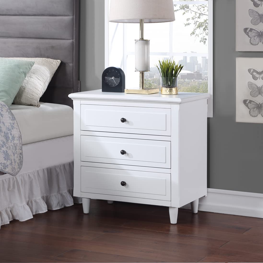 3-Drawer Nightstand,Modern Bedside Table for Bedroom