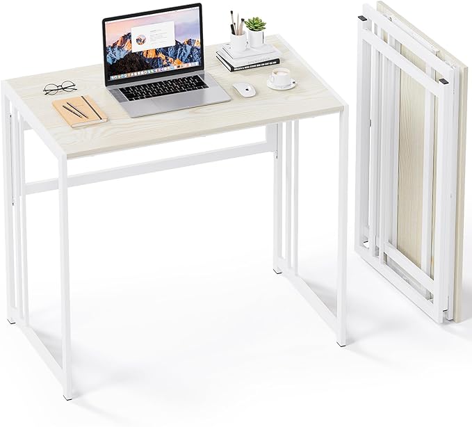 Desk 40'' Computer Desk for Home Office, No Assembly Office Desk Foldable Simple