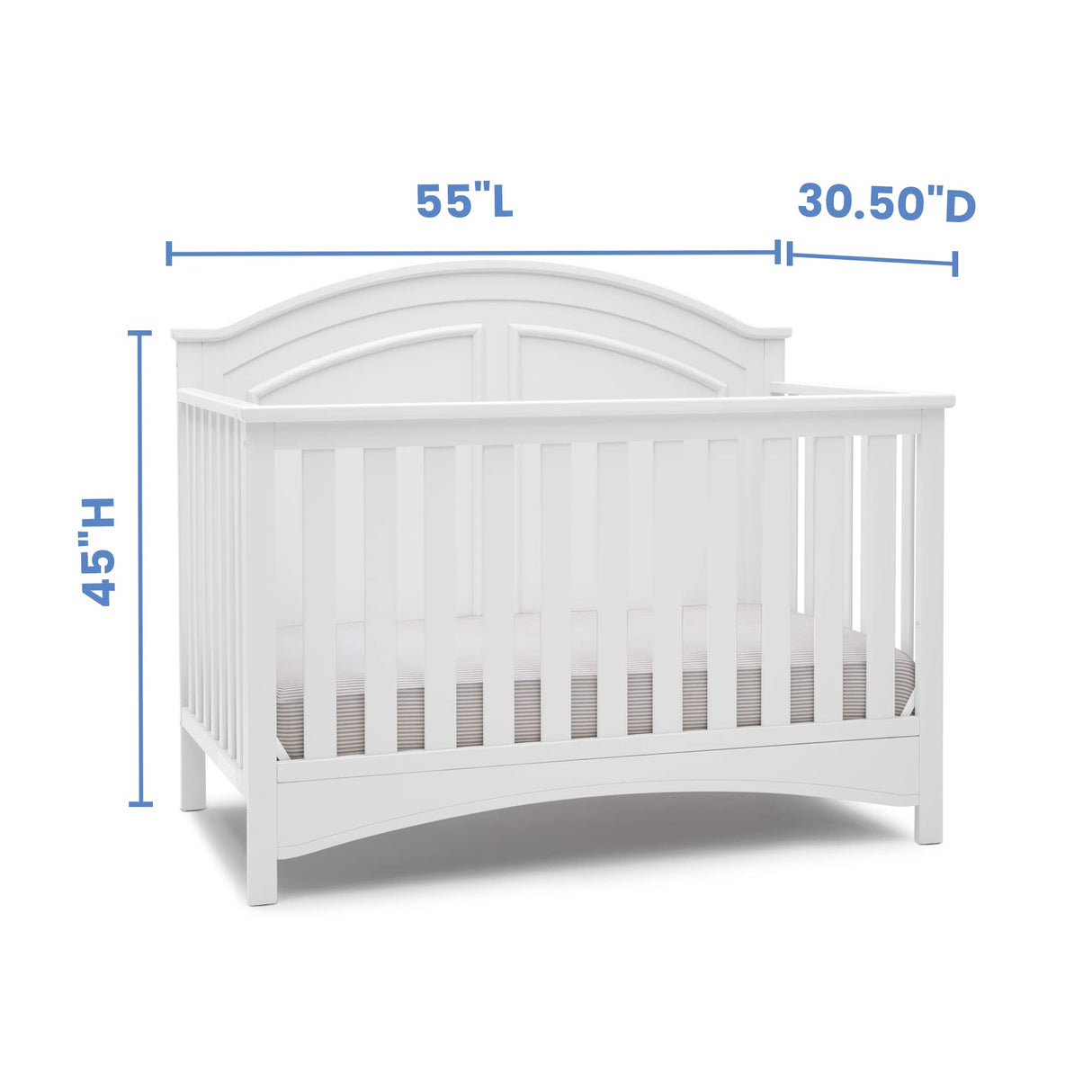 6-in-1 Convertible Crib - Greenguard Gold Certified, Bianca White