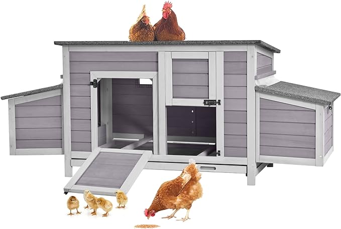 RollRoost Chicken Coop With Large Wheels, Waterproof Roof & Expandable Design