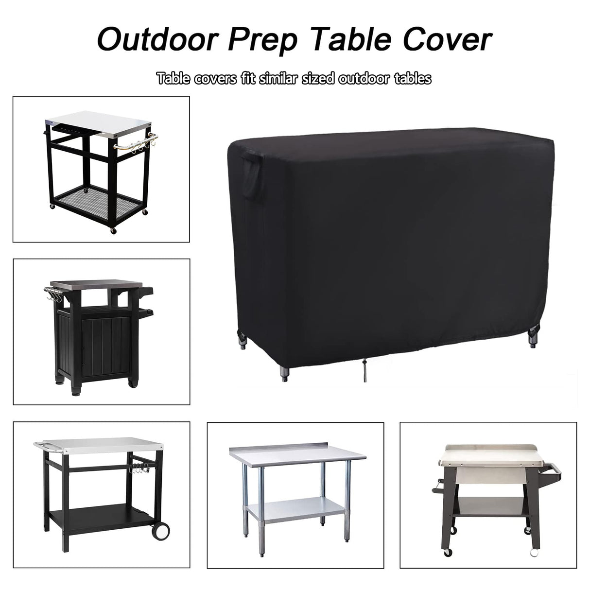 Outdoor Prep Table Cover, Waterproof Stainless Steel Table Cover Metal Table