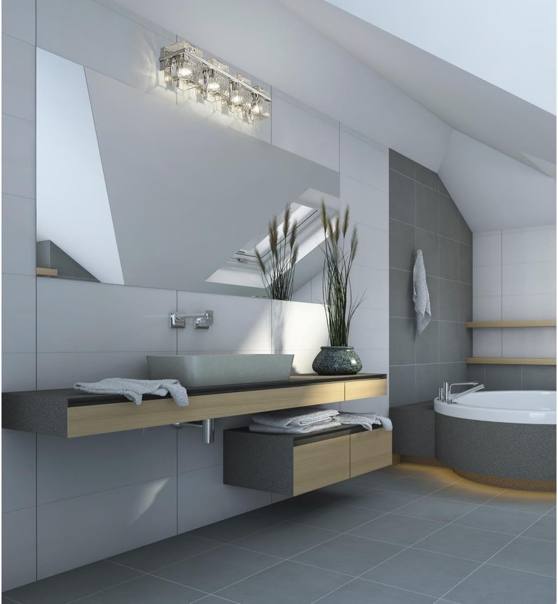 1938-4V-CH Bennington Vanity, 4-Light 400 Total Watts, Chrome