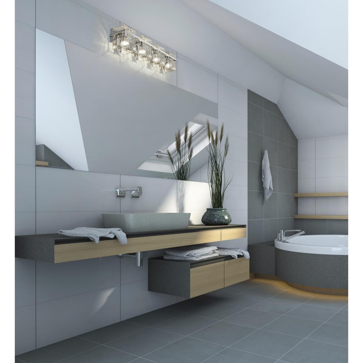 1938-4V-CH Bennington Vanity, 4-Light 400 Total Watts, Chrome