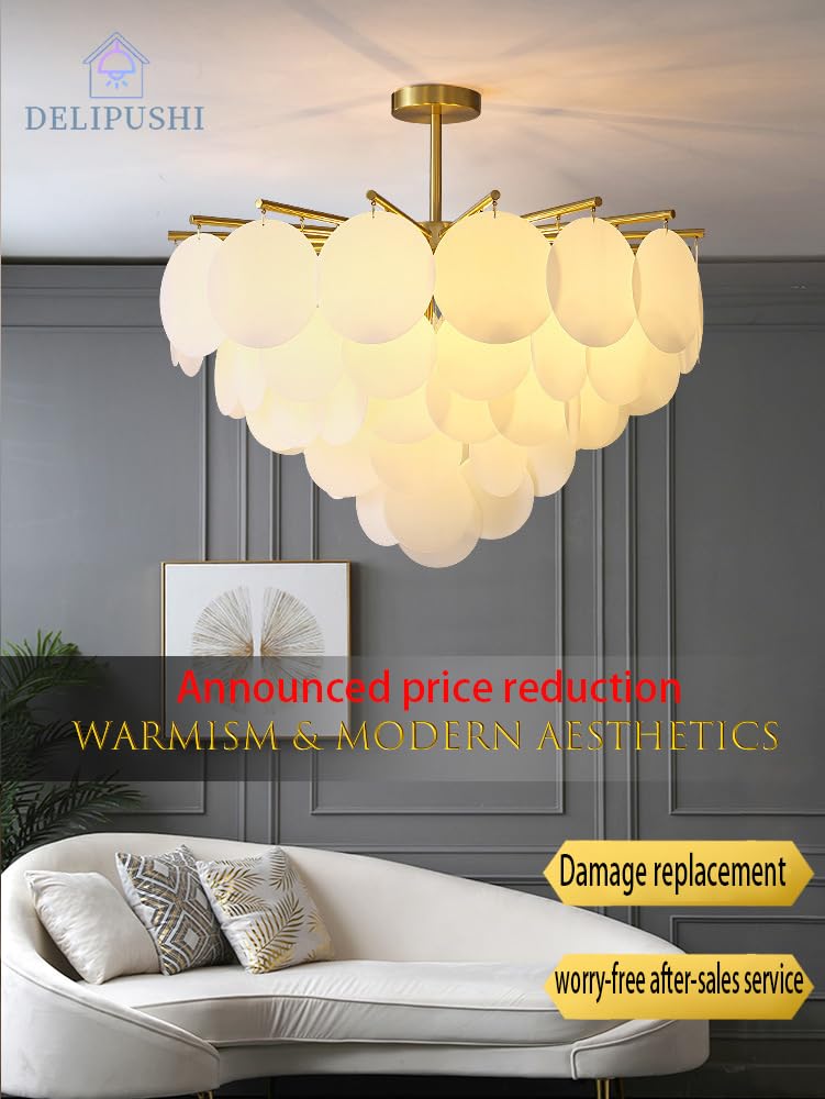 DELIPUSHI Modern Chandelier Fengling Design Chandelier is Suitable for Living Room, Bedroom, Dining Room, Hotel Room Decoration E14 Light