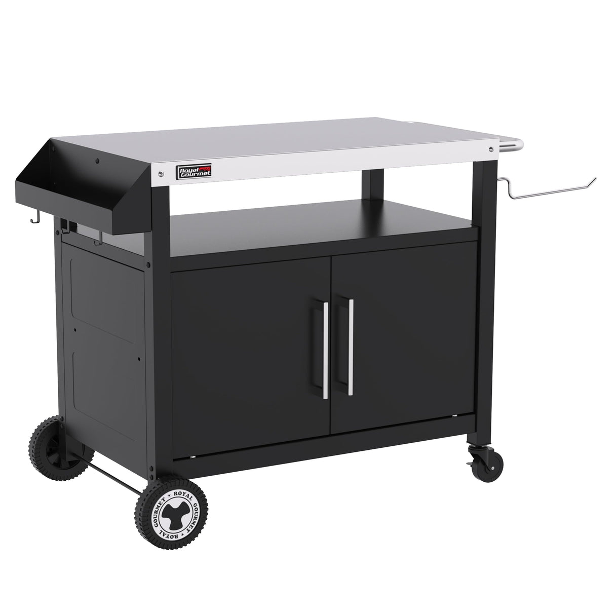 Outdoor Grill Cart with Wheels, Movable Kitchen Island with Storage Cabinet for BBQ