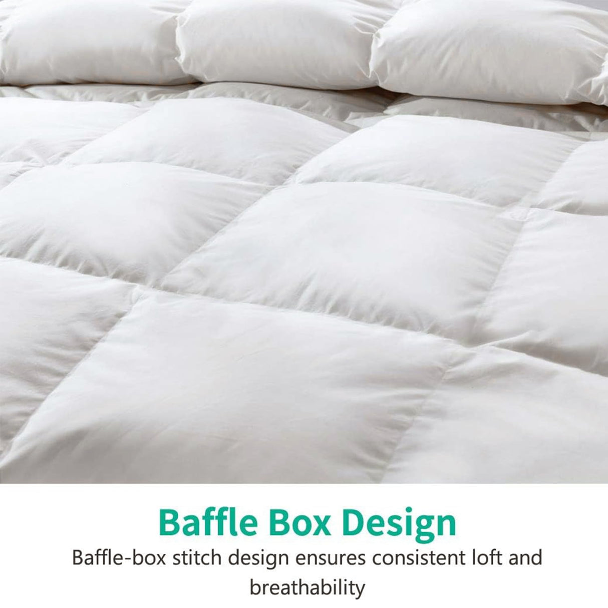 lightweight Feathers Down Comforter Super King, Cooling Feathers Down Duvet for Warm