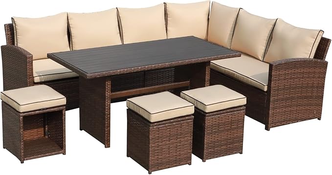 Patio Furniture Set, 7 Pieces Outdoor Patio Dining Set