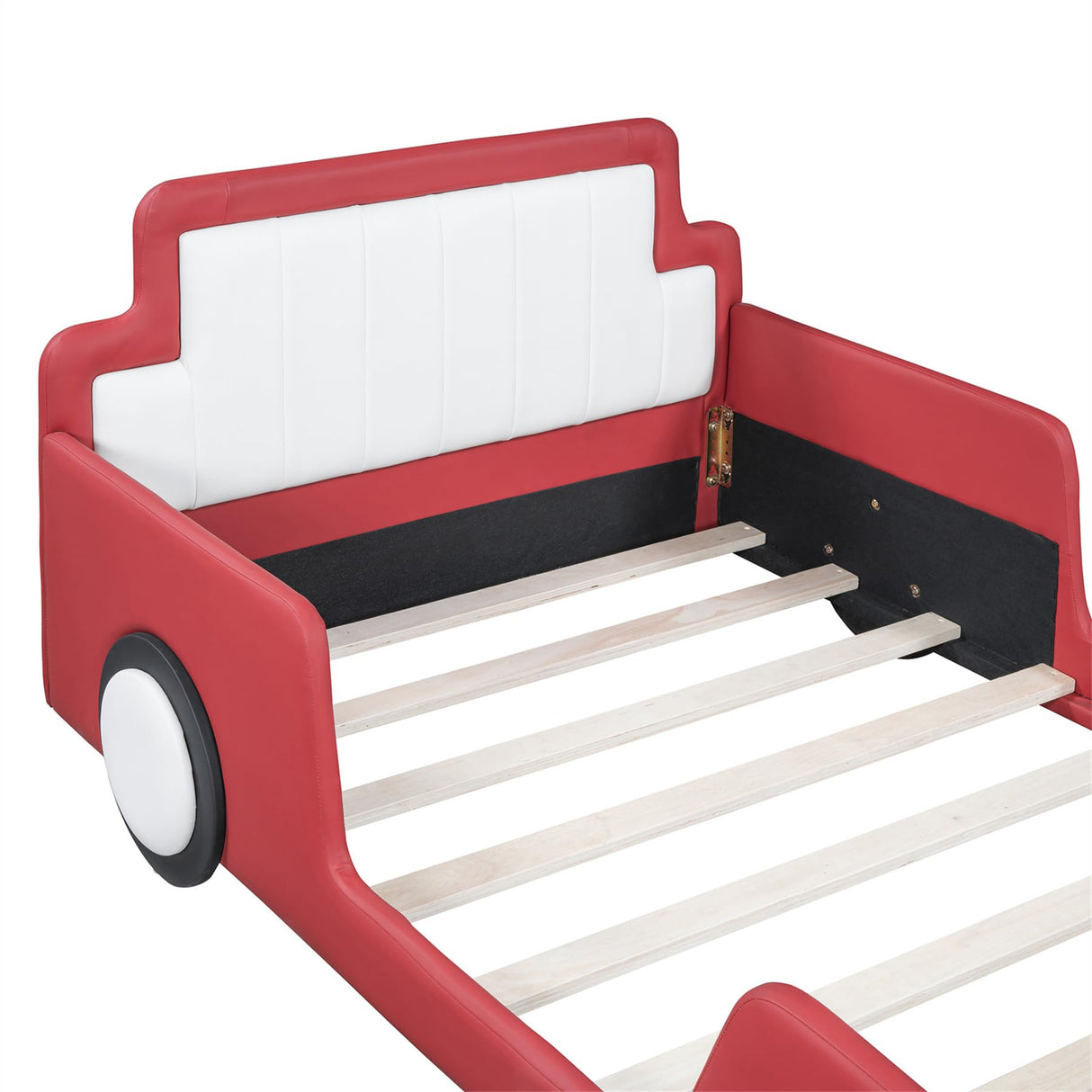 Twin Race Car Bed Frame with Wheels - Kids Platform Bed