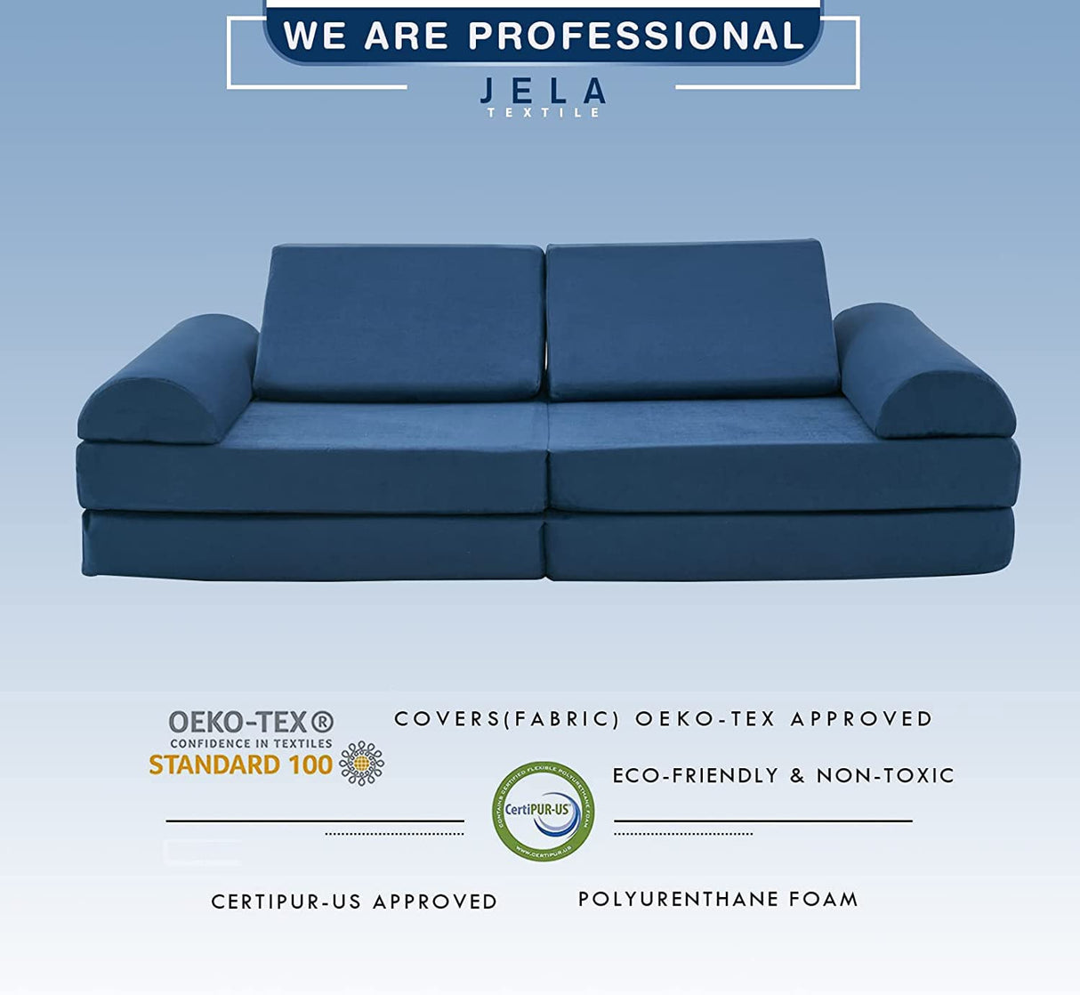 Kids Couch Large, Floor Sofa Modular Funiture for Kids Adults, Playhouse Play Set