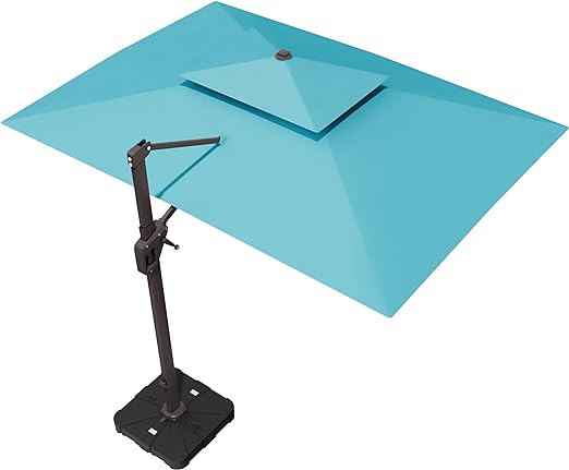 10' X 13' Patio Umbrella Outdoor Large Rectangle Cantilever Umbrellas Double Top Heavy