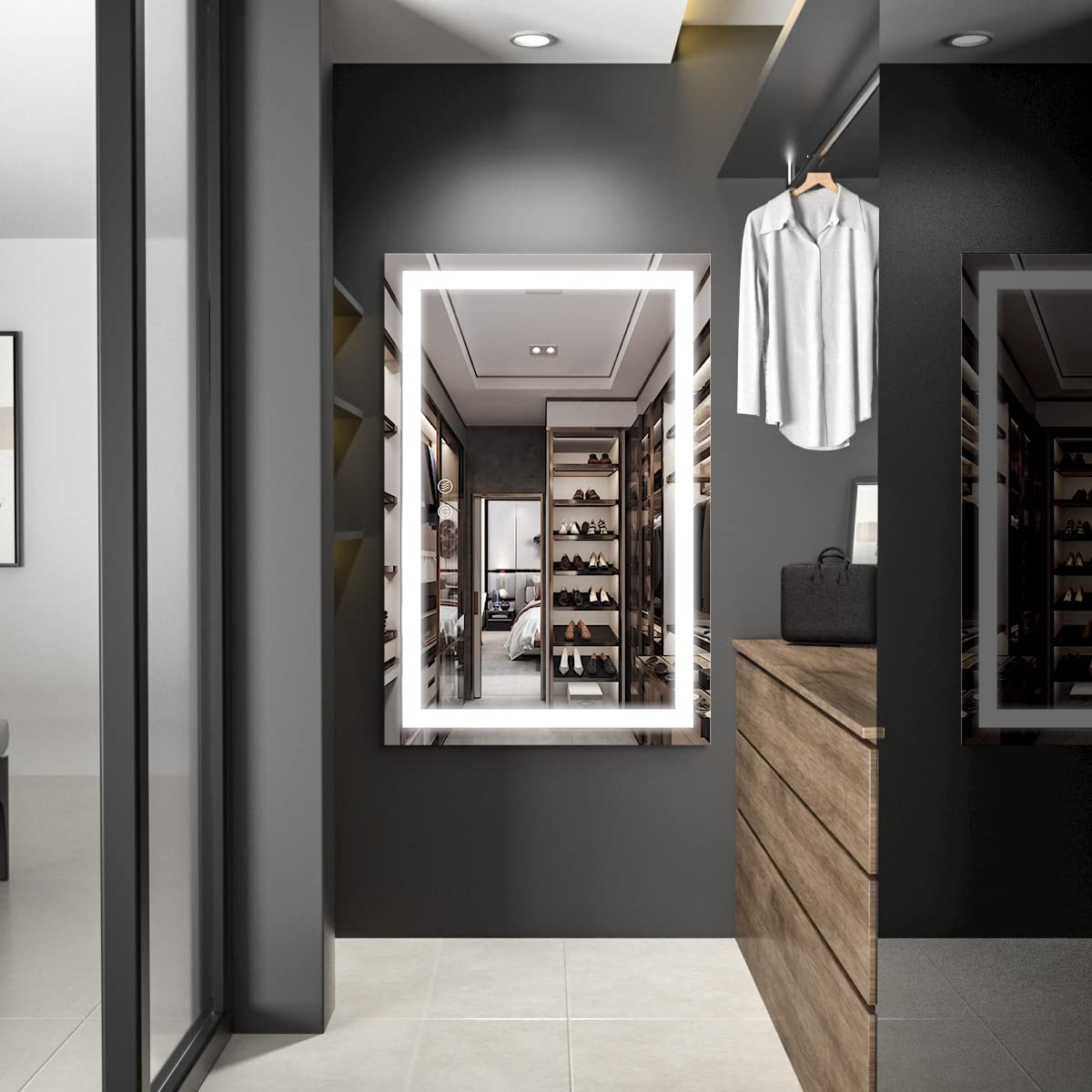 LED Bathroom Mirror with Light,Lighted Vanity Mirror