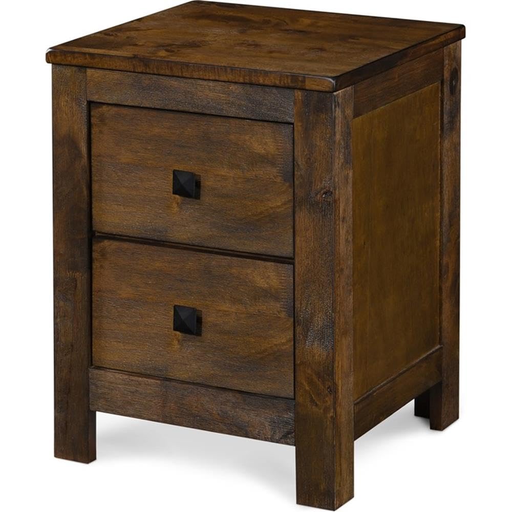 Stratford Farmhouse Wooden Nightstand Bedside End Table, Space Saving Design