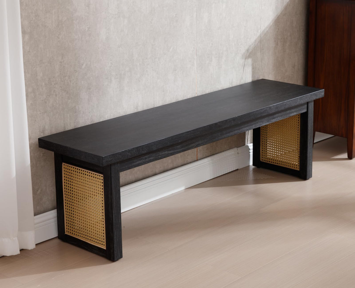 Farmhouse Dining Bench 60 Inch Wood Dining Table Bench