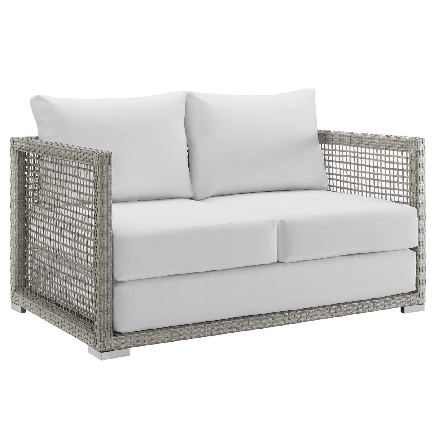 EEI-2924 Aura Wicker Rattan Outdoor Patio 52" Loveseat