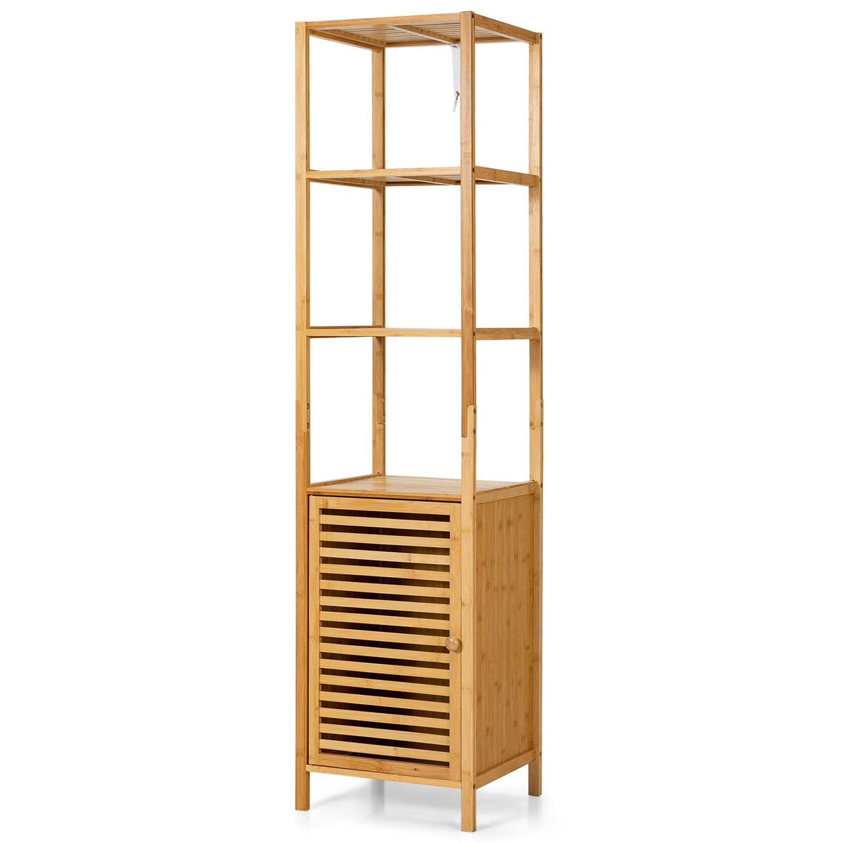 Bathroom Cabinet, 65 Inch Tall Slim Bathroom Storage Cabinet