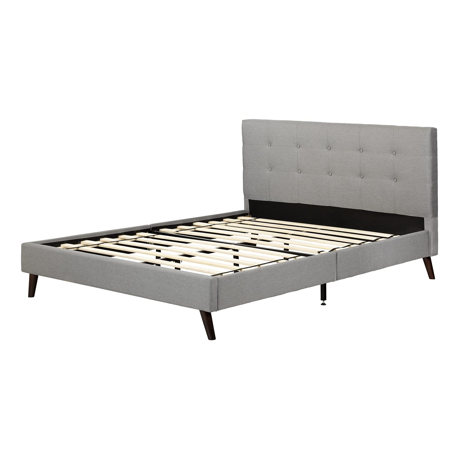 Fusion Padded Upholstered Platform Bed and Headboard-Full-Medium Gray