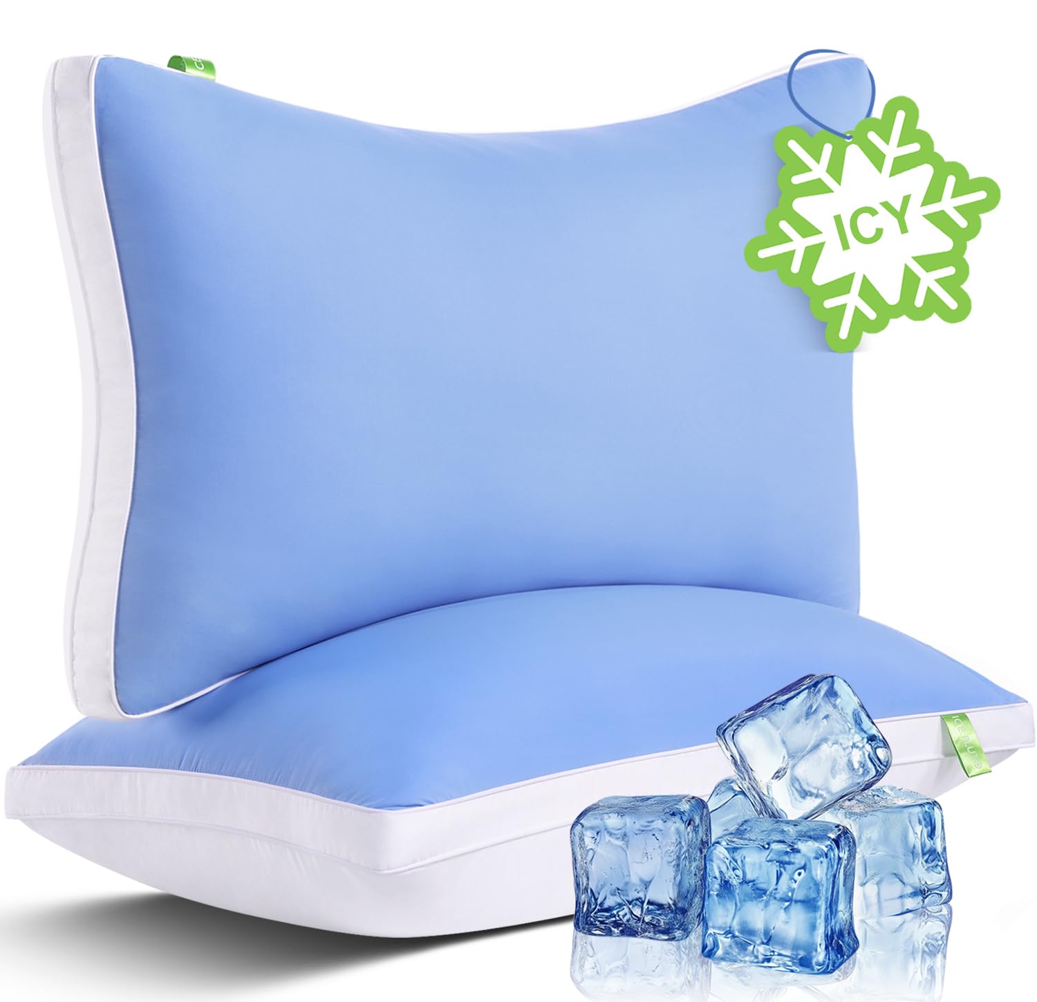 Cooling Bed Pillows Queen Size Set of 2, Cool for Hot Sleepers