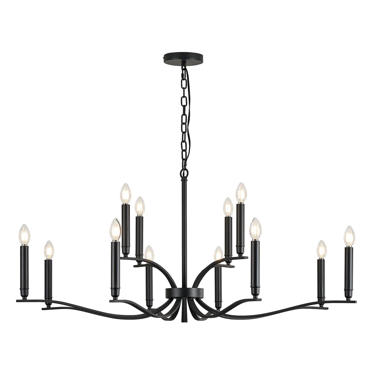 Black Living Room Chandelier 12 Light Hight Ceiling Foyer Candle Chandelier Large
