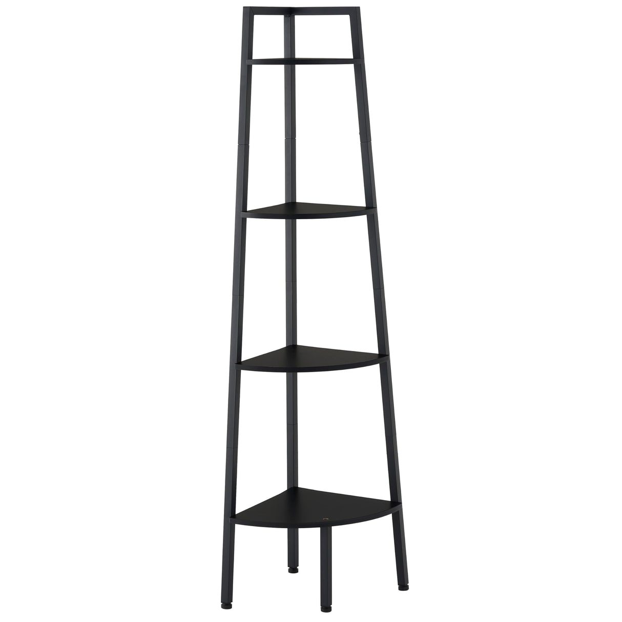 Corner Shelf, 4-Tier Corner Bookshelf, Rustic Corner Ladder Shelf