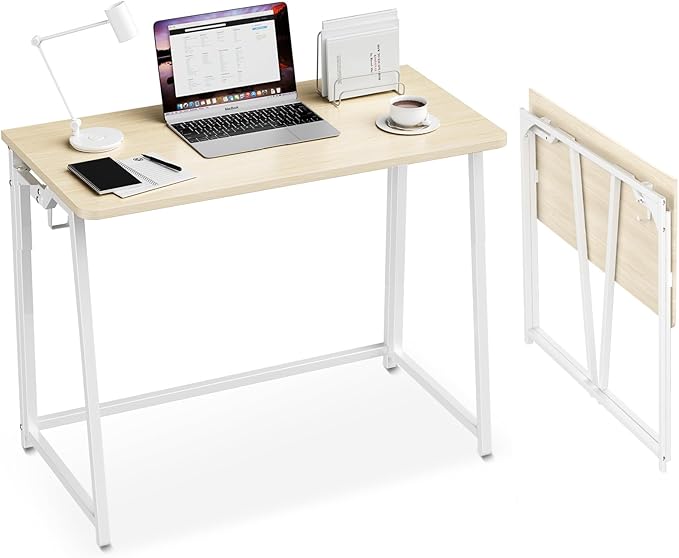 Folding Desk Small Foldable Desk for Small Space, 31.5 Inches Writing Computer Desk in