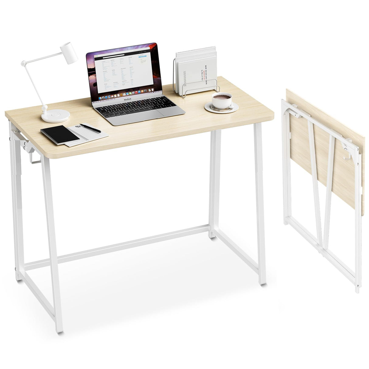 Folding Desk Small Foldable Desk for Small Space, 31.5 Inches Writing Computer Desk in