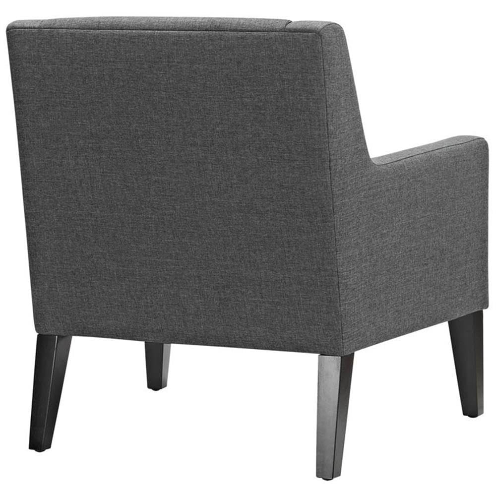 Earnest Button Tufted Mid-Century Modern Accent Arm Lounge Chair in Gray