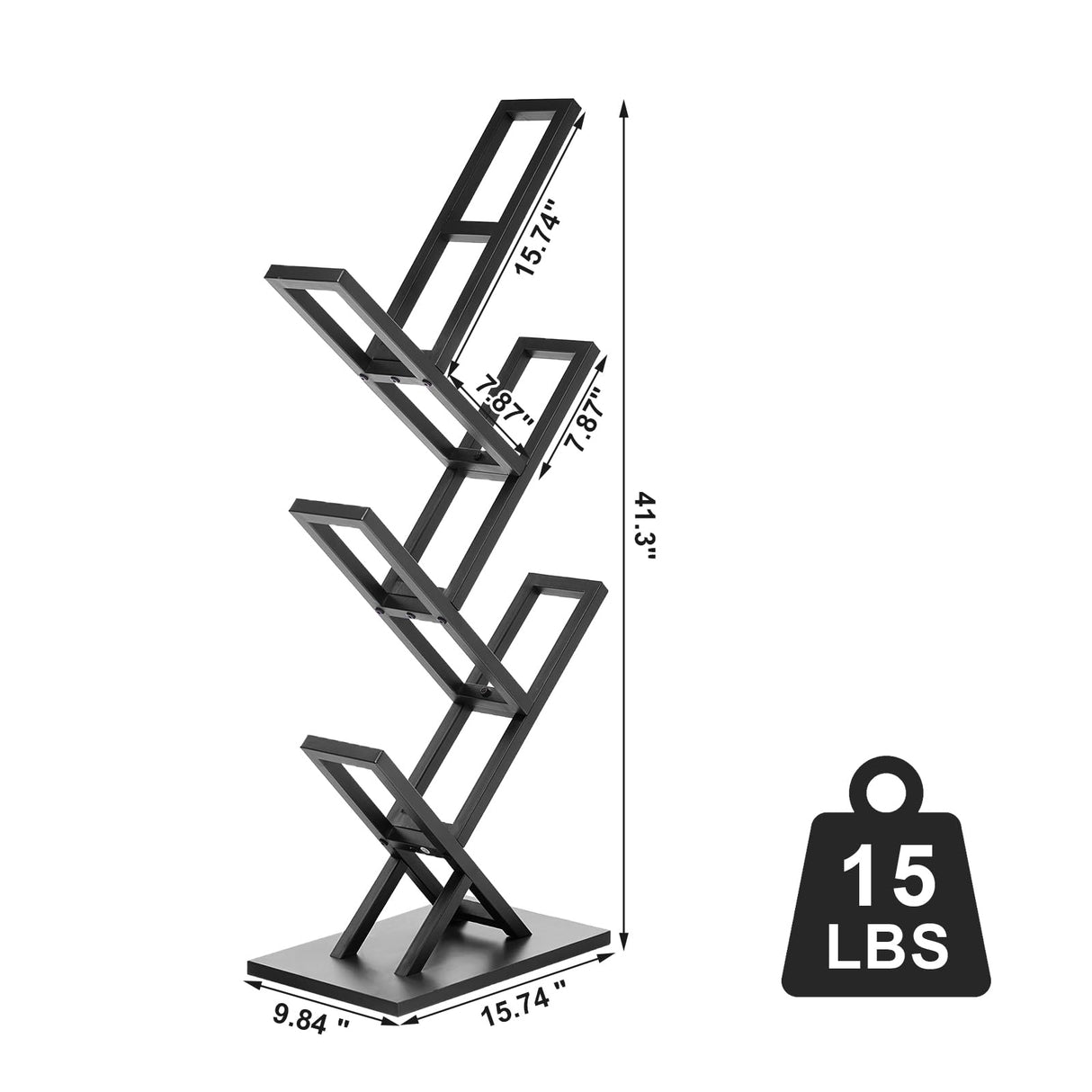 5 Tier Tree Bookshelf, Wisdom Tree Bookshelf, Modern Corner Book Shelfe
