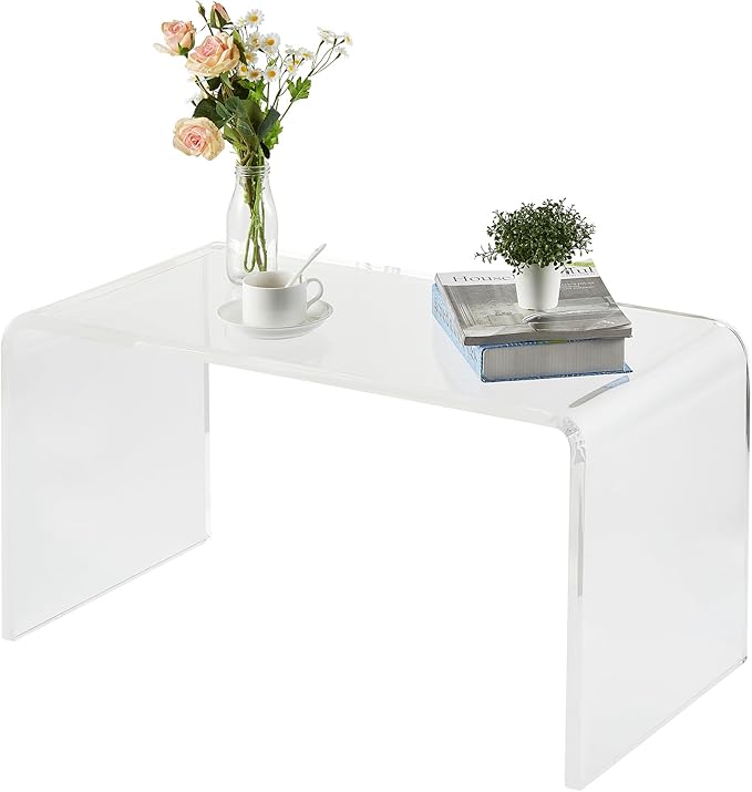 Acrylic Drink Table, 10" L x 10" W x 21.3" H Acrylic Side Table, Small Round Side Table