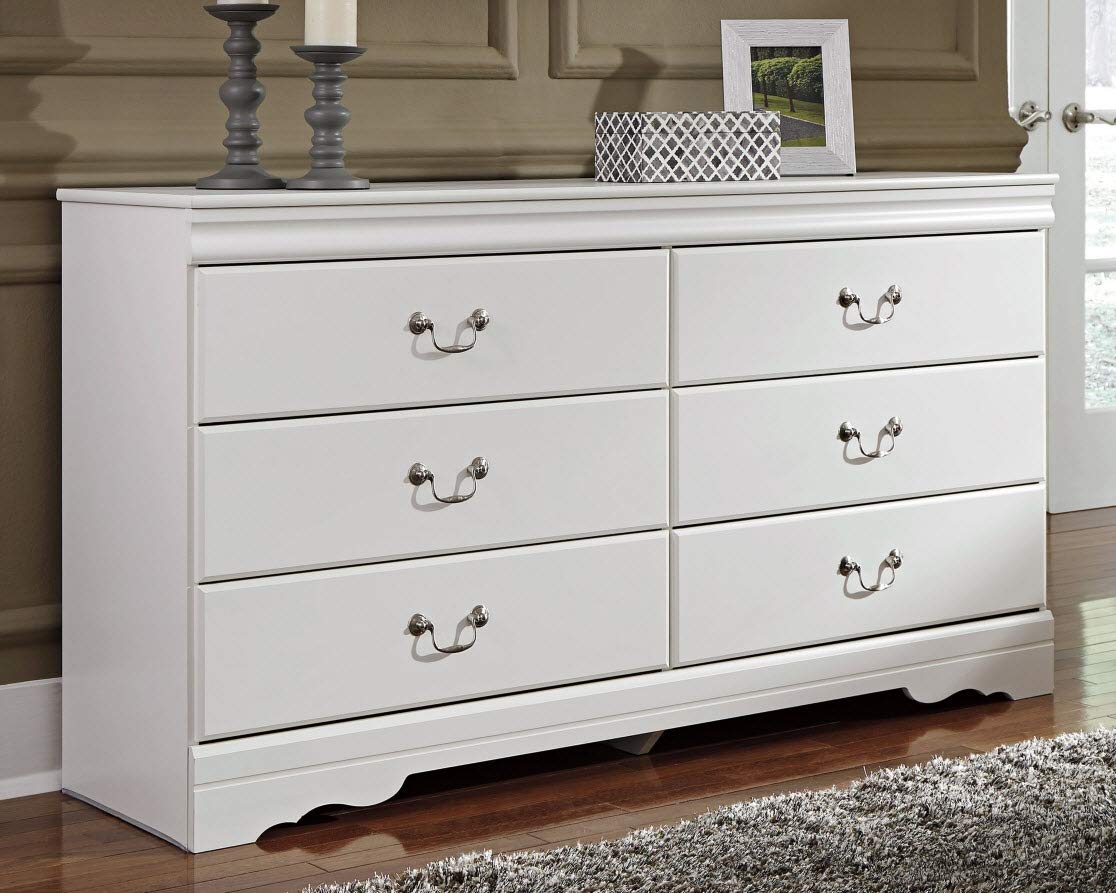 Anarasia Modern Glam Children's 6 Drawer Dresser, White