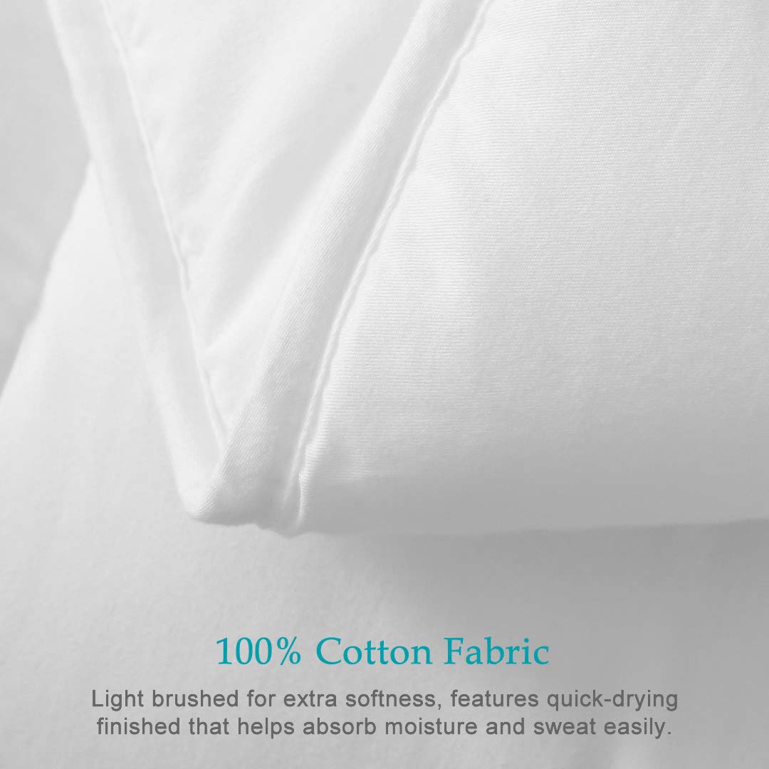 100% Cotton Cover Down Alternative Comforter Queen - All Season Ultra-Soft Skin