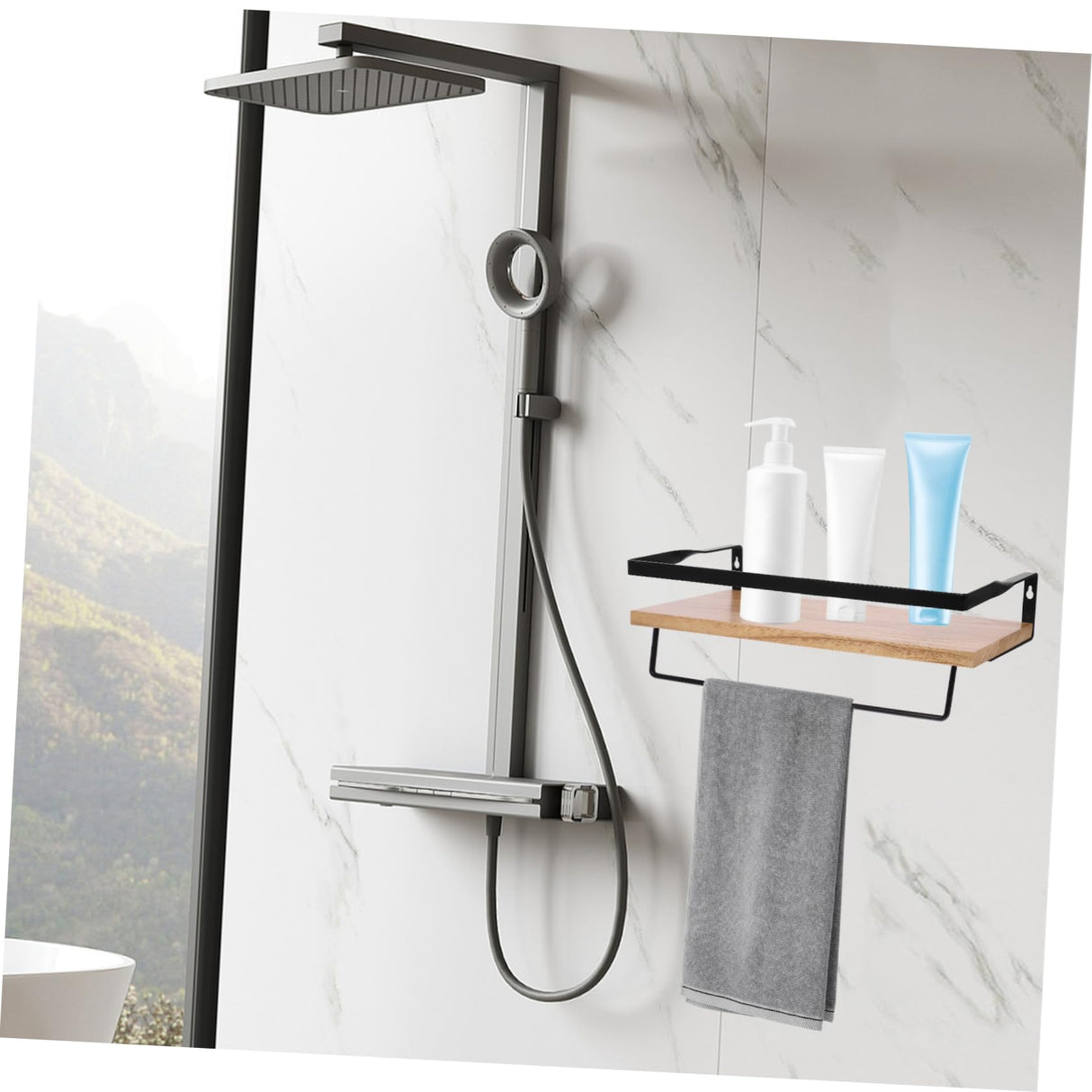 Floating-Shelves 1 Set Floating Wall Shelves Storage Shelves Towel Shelves