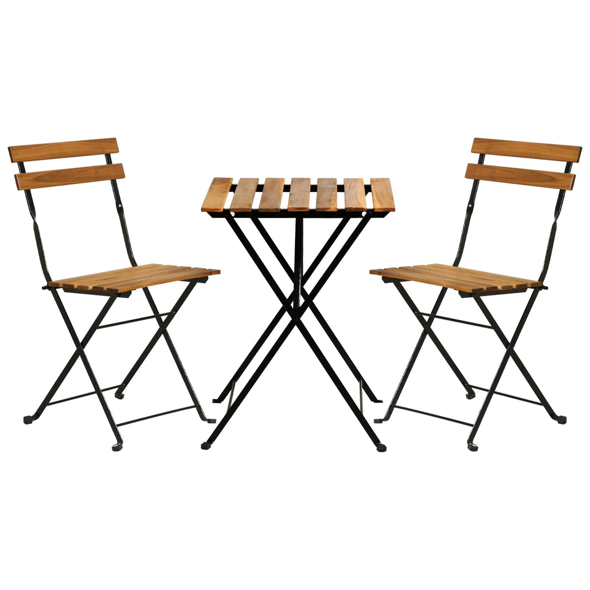 3-Piece Wood Patio Bistro Set Outdoor Furniture Set Bistro Table Set Patio Bistro Set