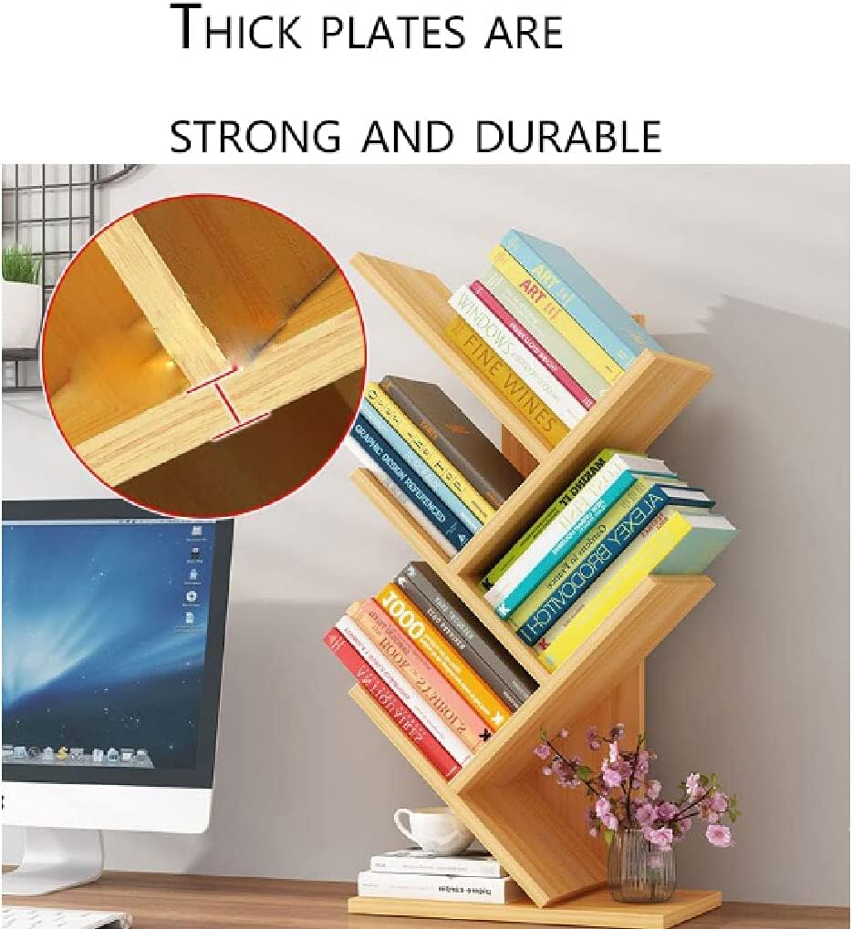 Standing Bookshelf Wooden Bookcase Creative Tree Bookshelves Open Office Study Storage Rack Bookcase