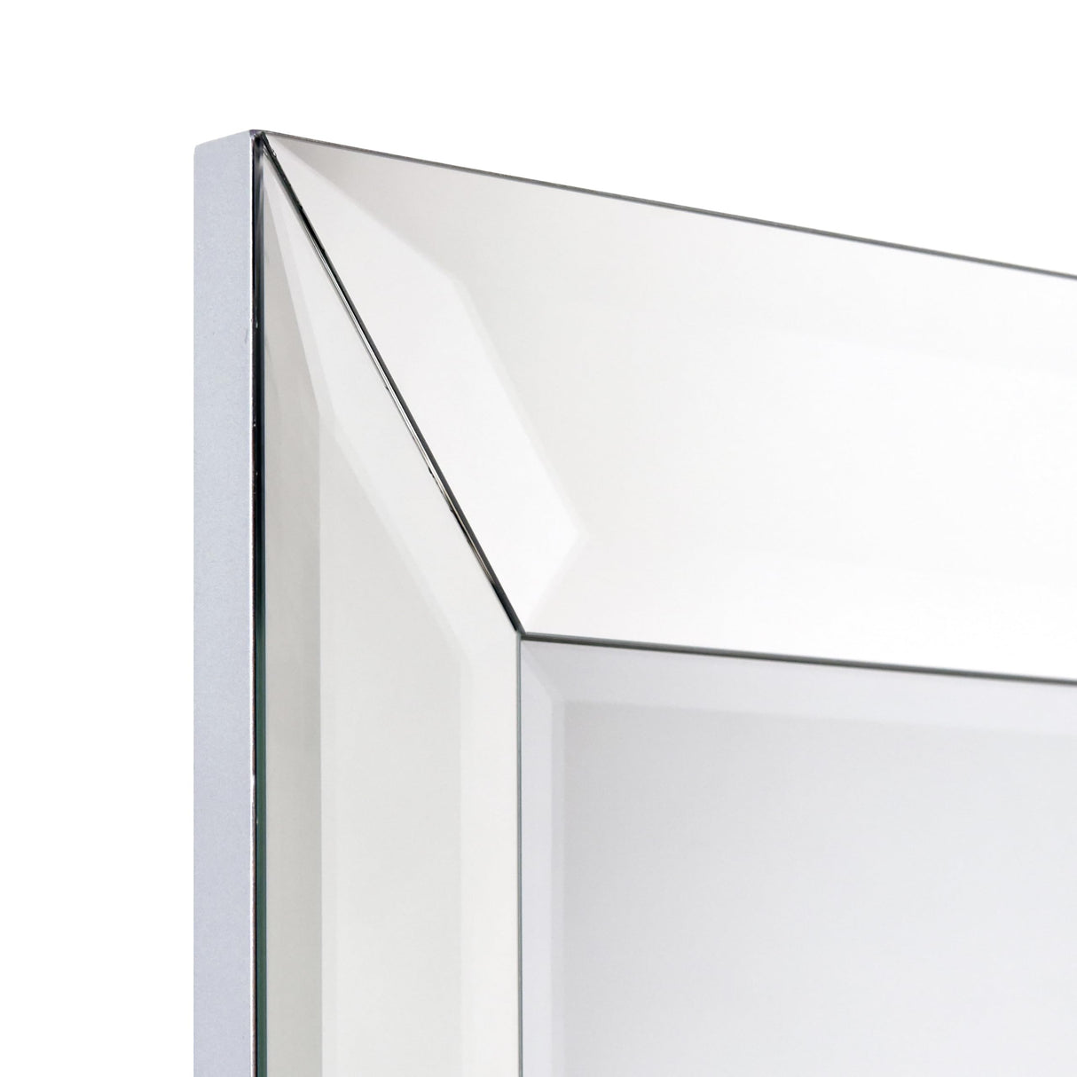 Diamond Silver Glass Framed Wall Mirror, 30"x40" Mirror