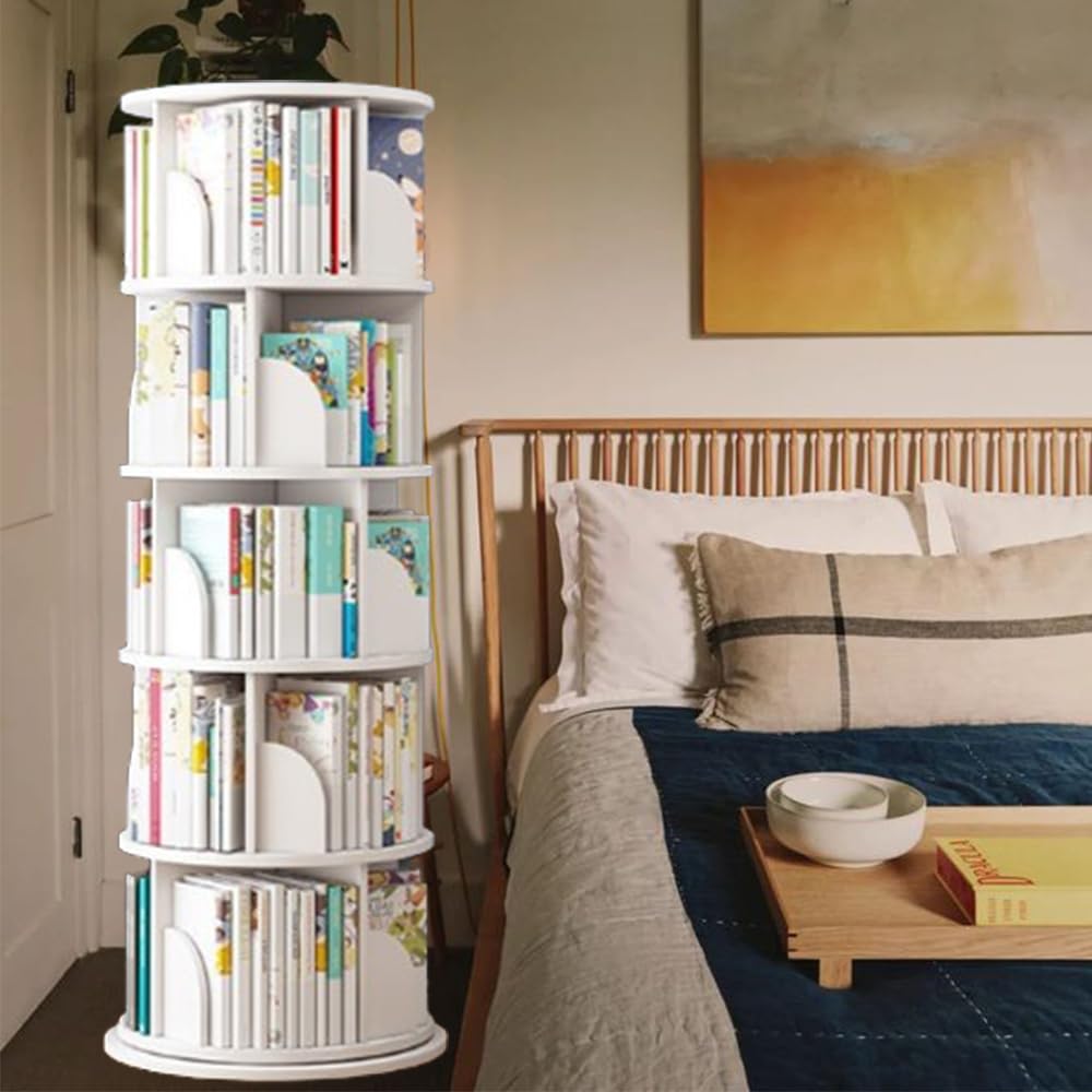 Rotating Bookshelf, Floor Saving Children's Picture Book Shelf, Simple Bookshelf