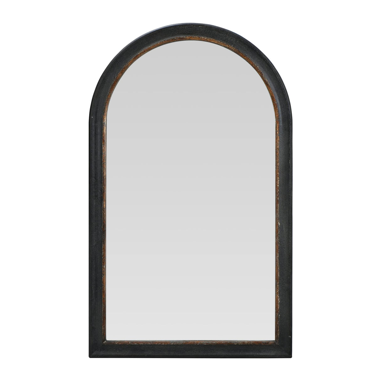 Distressed Black Wood Framed Wall Mirror